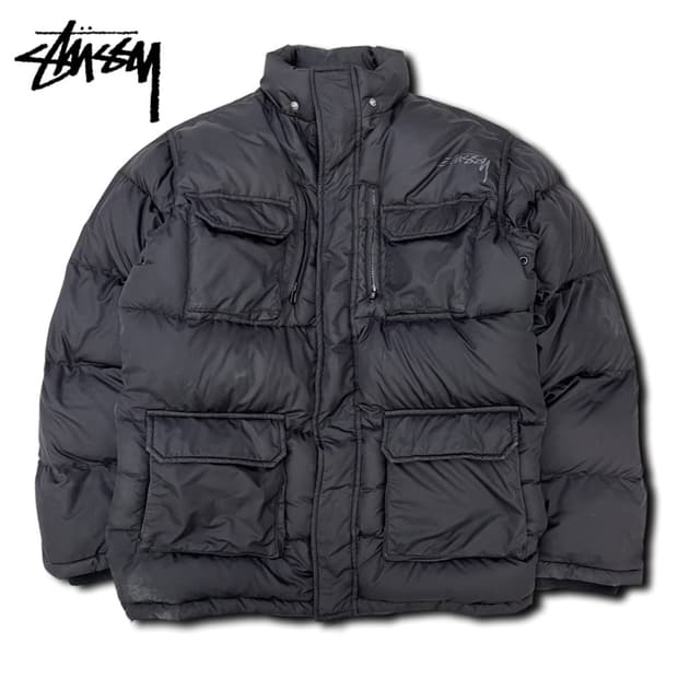 스투시 멀티 포켓 90‘s 로고 패딩