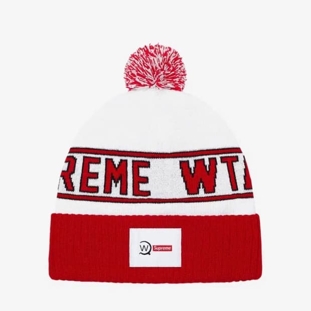 슈프림 x 더블탭스 비니 화이트 - 21FW