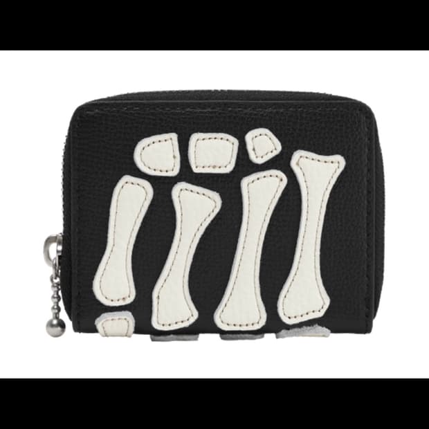 캐피탈 떰즈 업 본 핸드 집 미니 지갑 블랙