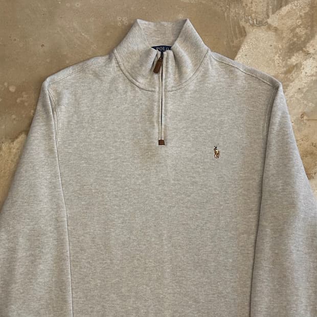 L 폴로랄프로렌 오트밀 반집업 니트