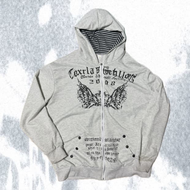 Punk Graphic Zip-Up Hoodie 