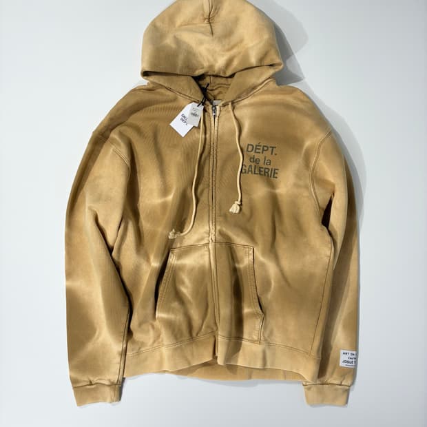 갤러리 디파트먼트 선페이드 프렌치 로고 후드 집업 탄컬러 XXL사이즈