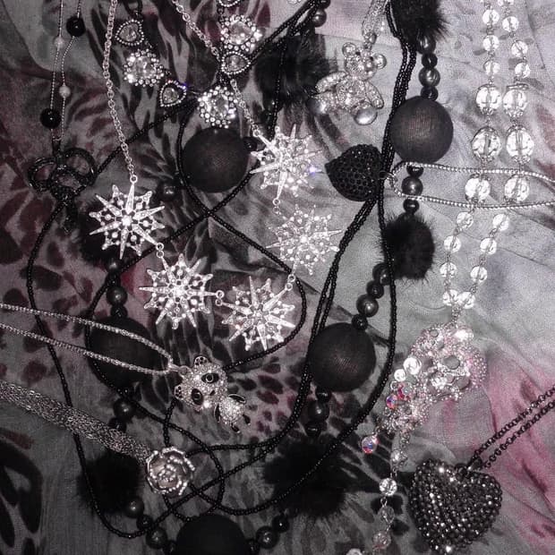 Y2K / PUNK 와투케 펑크 긱시크 레이어드 퍼 레테 목걸이