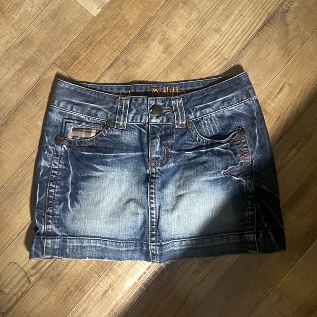 빈티지 숏청스커트 숏스커트 청스커트