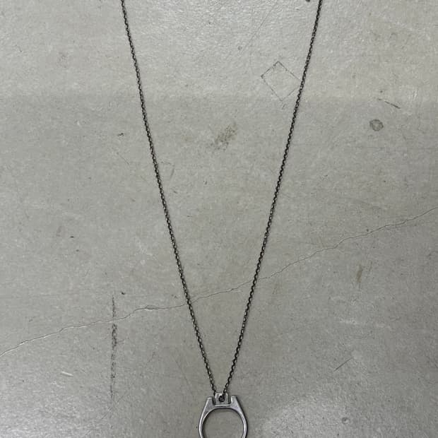 Raf simons 캔탭 넥크리스 os silver