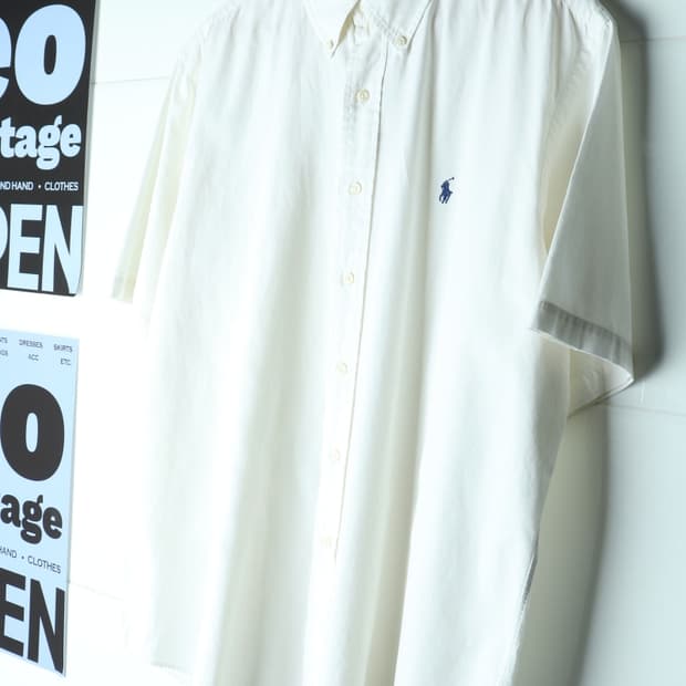 (XL-2XL) 폴로 랄프로렌 반팔셔츠 남방 USA 흰색-H34048