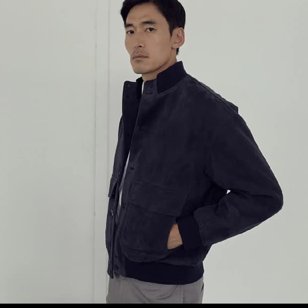 포터리 A-1 스웨이드 자켓 네이비 2