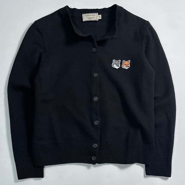 메종키츠네 더블 폭스 블랙 가디건