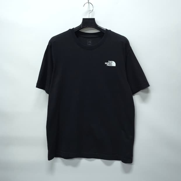노스페이스 화이트 로고 반팔 티셔츠 블랙 100(L)