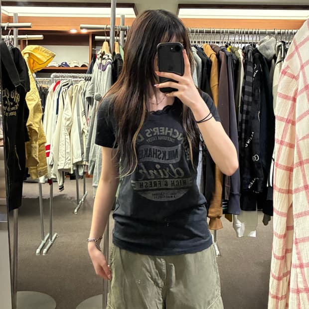 2)Moussy 빈티지 야성 레터링 반팔 티셔츠