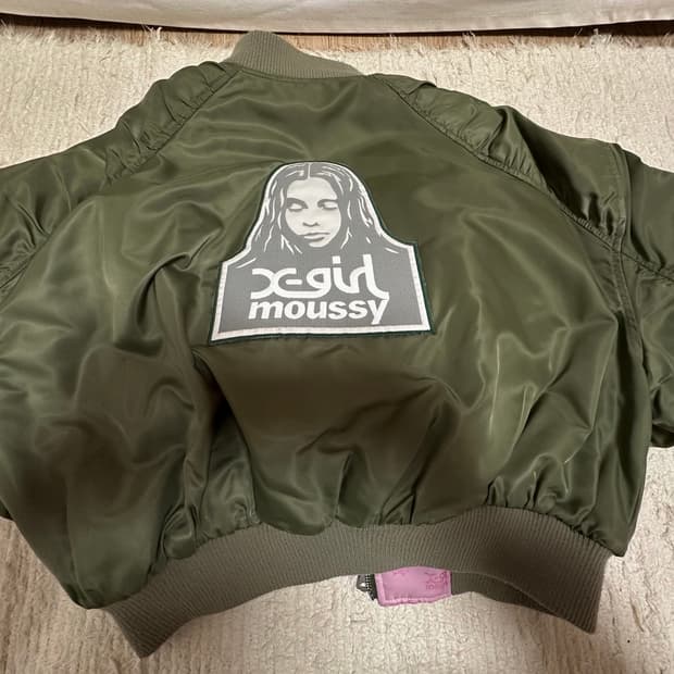X-girl X MOUSSY 엑스걸 리버시블 항공점퍼 ma-1올리브카키