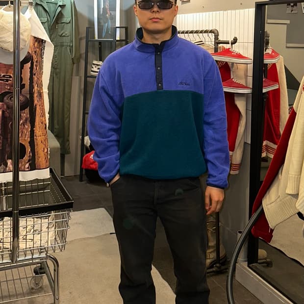 90’s LL Bean 4-button color  fleecewear