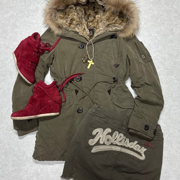 브라운 퍼 야상 