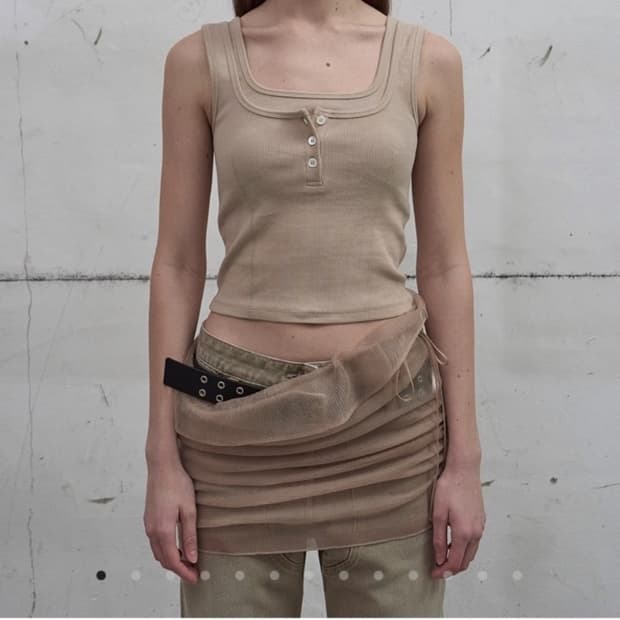 lcdc tm DOUBLE LAYERED TANK TOP (SAND BE