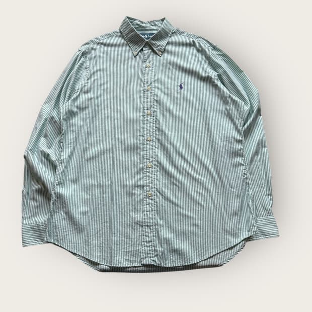 폴로랄프로렌 그린 스트라이프 셔츠