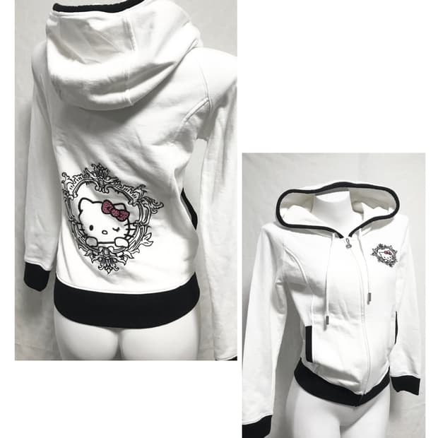 빈티지 라디 rady 헬로키티 자수 갸루 후드 집업