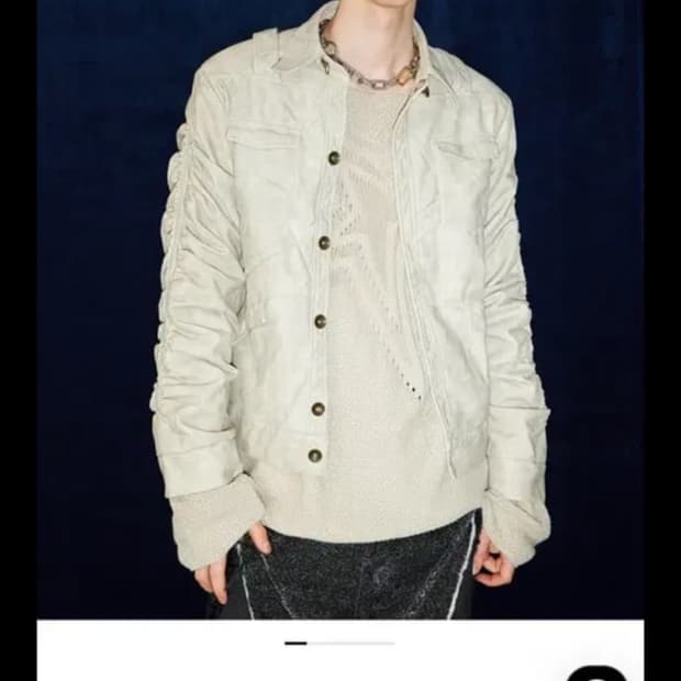 B.ACCESS 플리터드 링클 워싱 레더 자켓 M