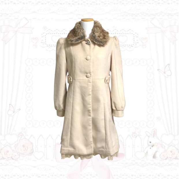 엑시즈팜 크림 라떼 코트 히메갸루 라떼갸루 모리걸 빈티지 달천깔