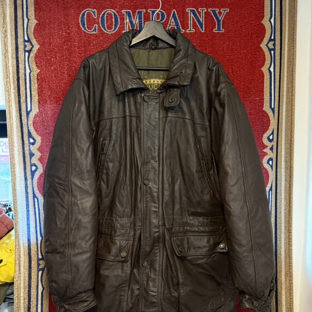 90년대 Leather Duckdown Parka XXL