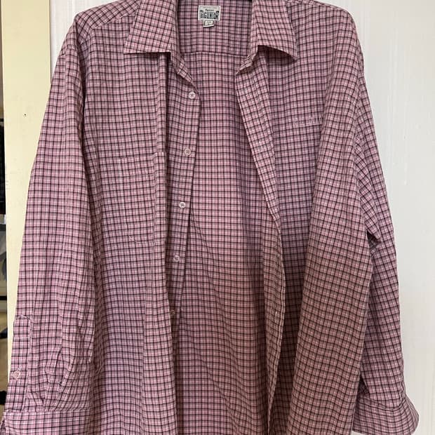 빅유니온 빈티지 체크 셔츠 핑크 L