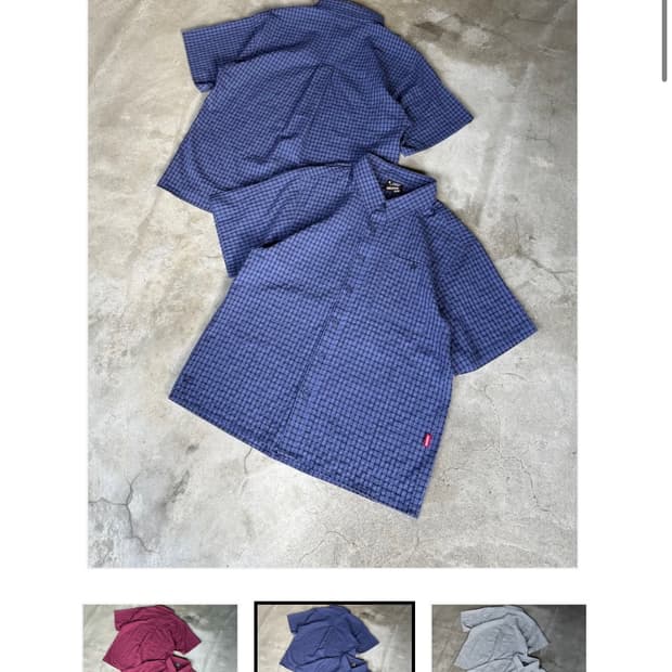 크롭 셔츠 블루M