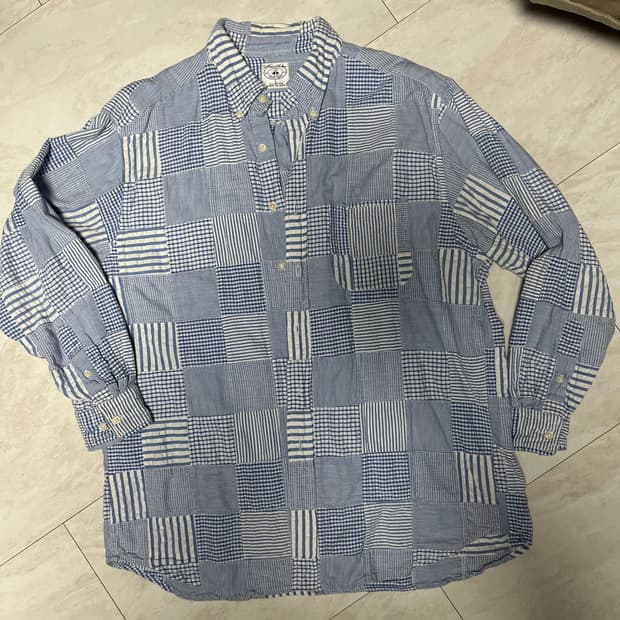 브룩스브라더스 패치워크 셔츠 L