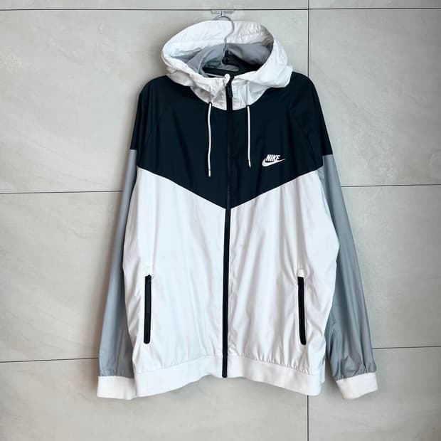 [2XL] 나이키 윈드러너 바람막이 블랙/화이트/그레이