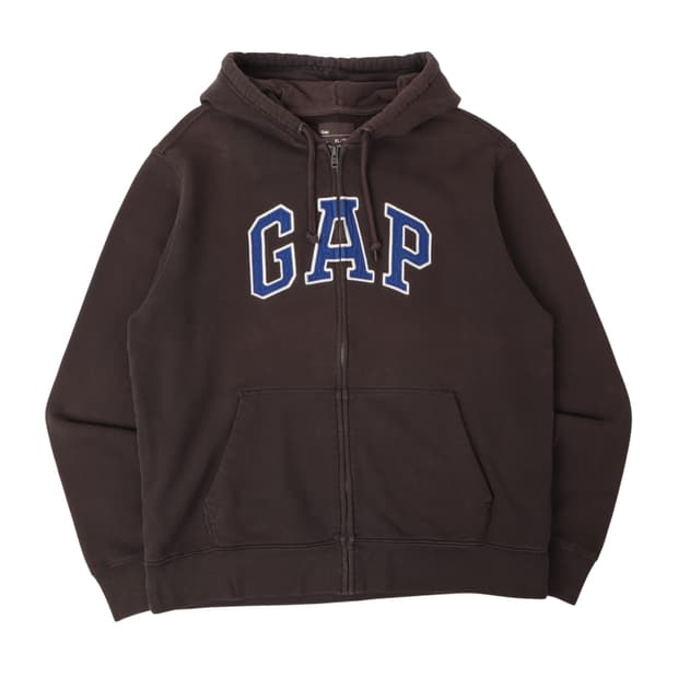 갭 브라운 아플리케 후드집업