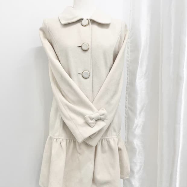 LIZ LISA 리즈리사 리본 프릴 버튼 코트 히메갸루