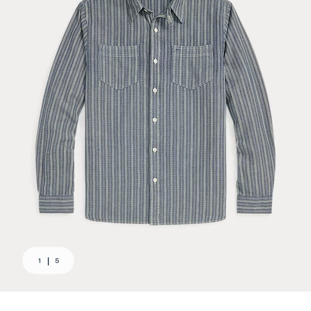 RRL 더블알엘 스트라이프 도비 샴브레이 셔츠