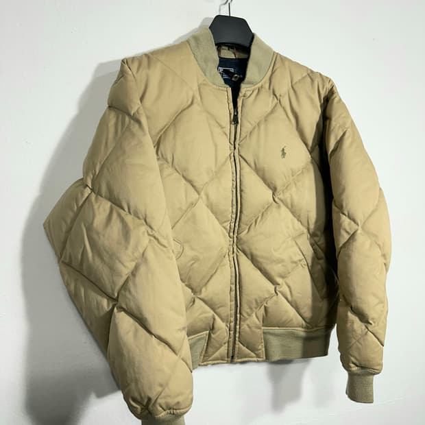 폴로랄프로렌 베이지 푸퍼 퀼팅 패딩 M