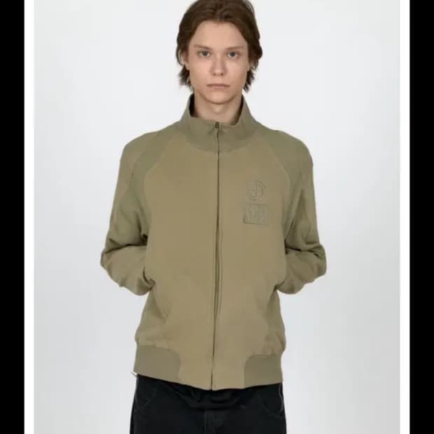 플라스틱프로덕트 contrast zipped jacket khaki, M