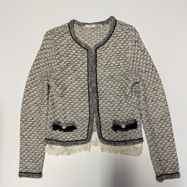 여성 레니본 Reneevon 트위드 크롭 자켓 44