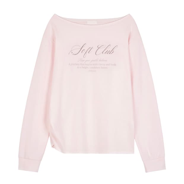 새상품 클리시어 원숄더 스웻셔츠 핑크