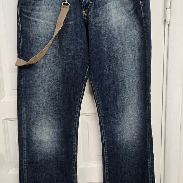 Energie 스트랩디테일 빈티지 데님팬츠