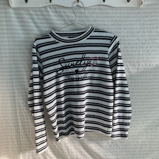 빈티지 스트라이프 러블리 니트 긴팔 1008 y2k 스트릿 갸루 펑키 일