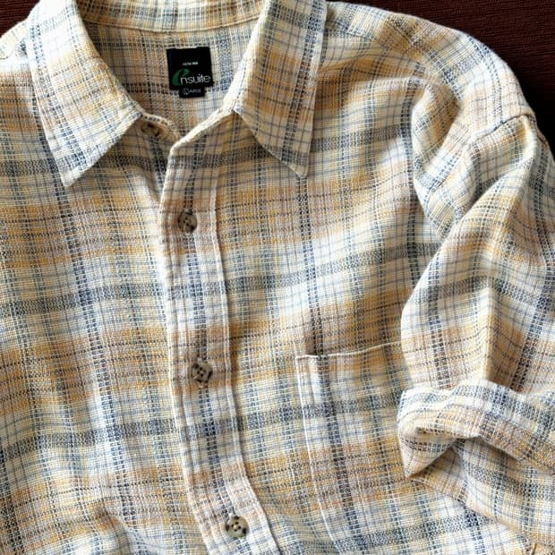 Natural cotton woven fabric H/S shirt