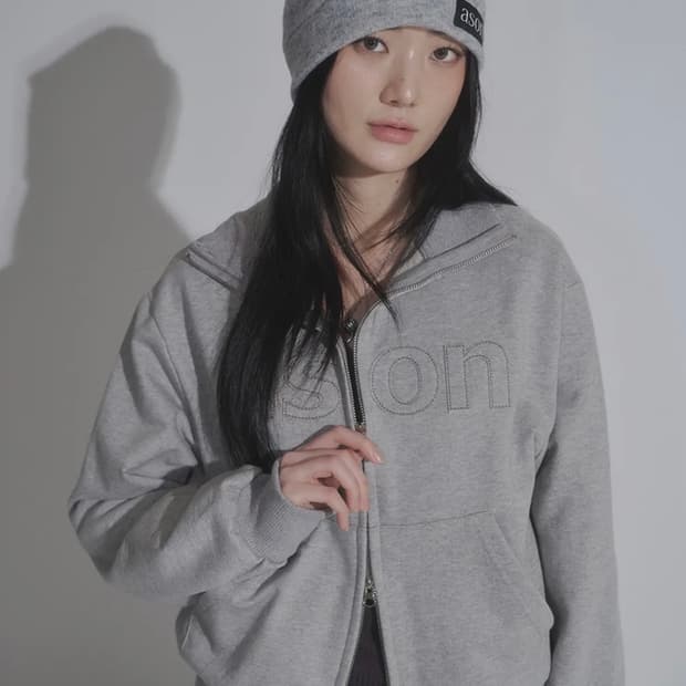 애즈온 후드집업 BAY SWEAT ZIP-UP / GRAY