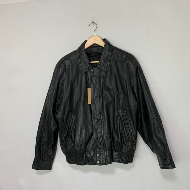 빈티지 블랙 소가죽 봄버 레더 자켓 00s 2010 남녀공용