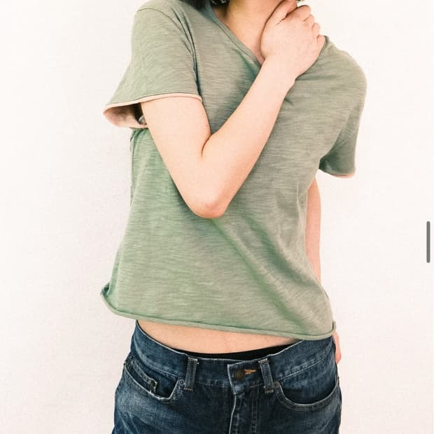 리키 레이어드 반팔 슬럽티 베이비핏