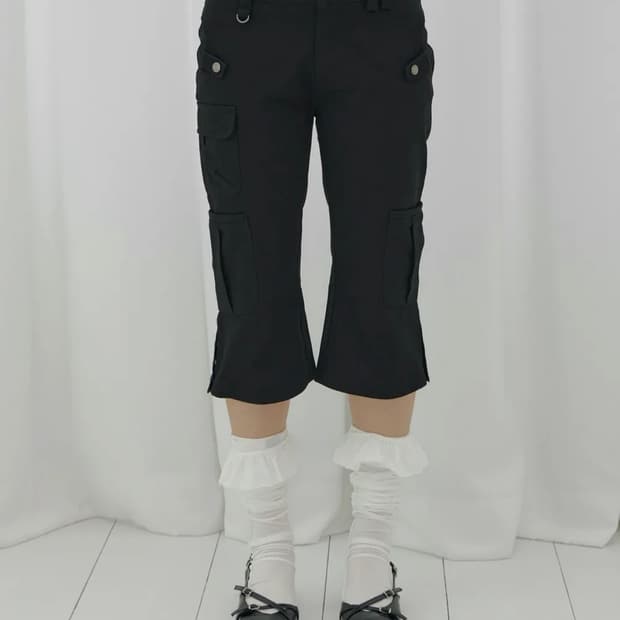 팬시클럽 카고 카프리 팬츠 (BLACK) F26QD152