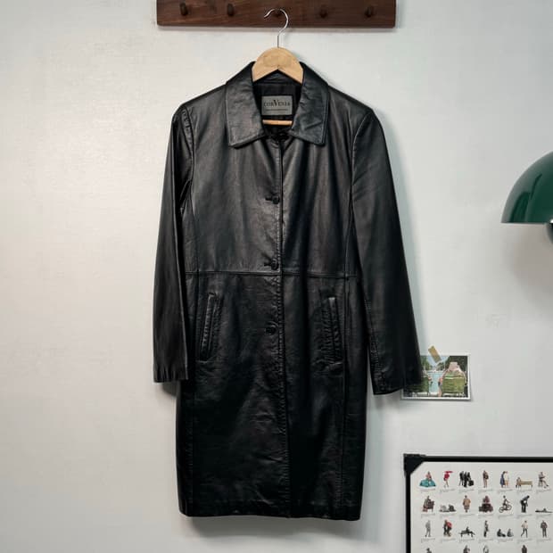 소가죽 레더 코트