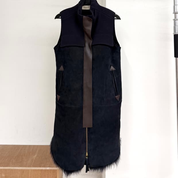 마르니 블랙 시어링 퍼 자켓