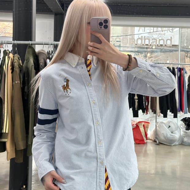 폴로 랄프로렌 스트라이프 빅포니 옥스포드 셔츠