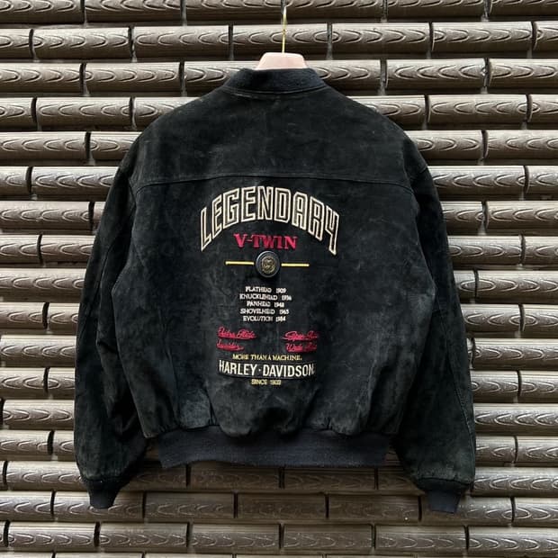 90s 할리데이비슨 스웨이드 가죽 라이더자켓 