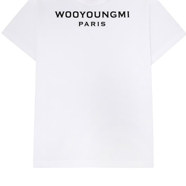 우영미 코튼 백로고 티셔츠 화이트 - 26SS (44)(새상품)