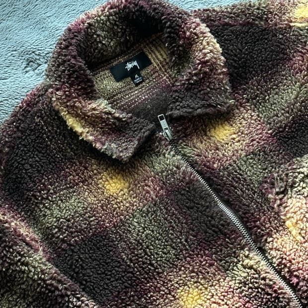 (M) stussy 스투시 쉐르파 집업 자켓 플리스 후리스