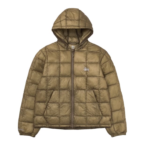 [XL] 스투시 미드웨이트 후드 푸퍼 카키