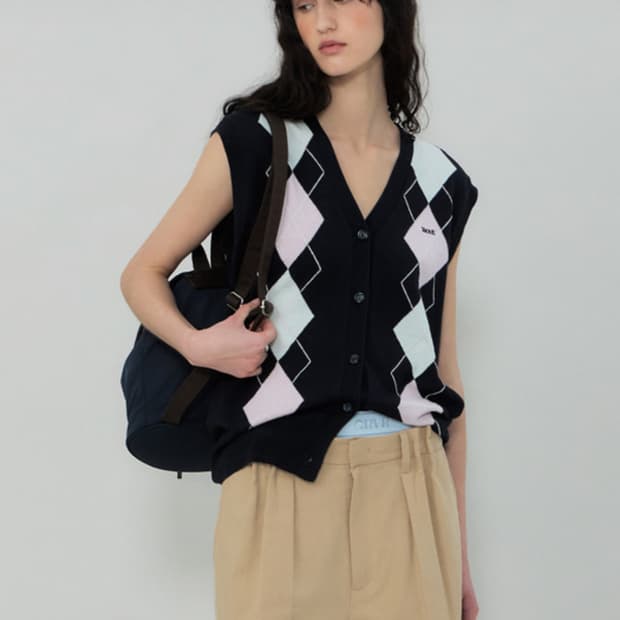 그로브 아가일 니트 베스트