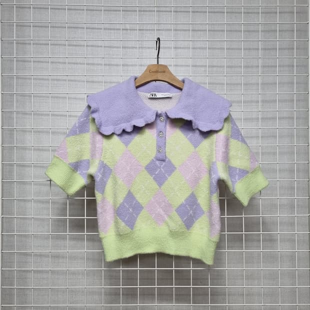 (택포) 자라 세일러카라 니트